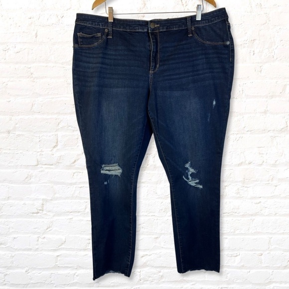 NEW Universal Thread Smooth & Sculpt Jegging Skinny Jeans Size 24W R Frayed Hem - Picture 1 of 12